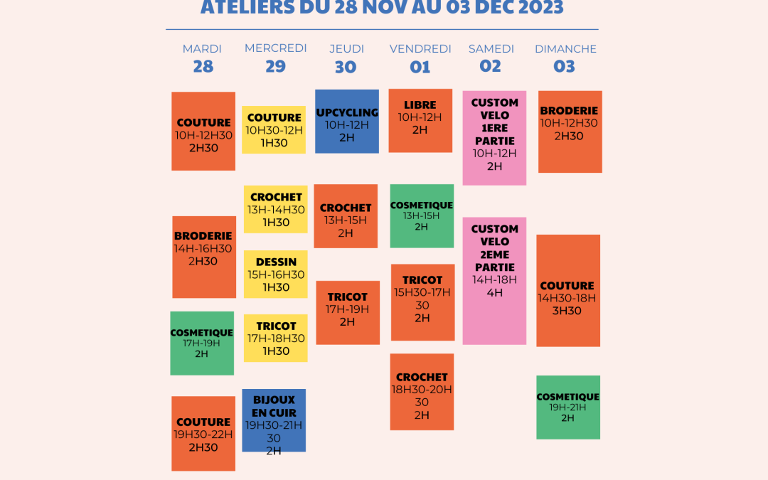 Planning de Novembre 2023